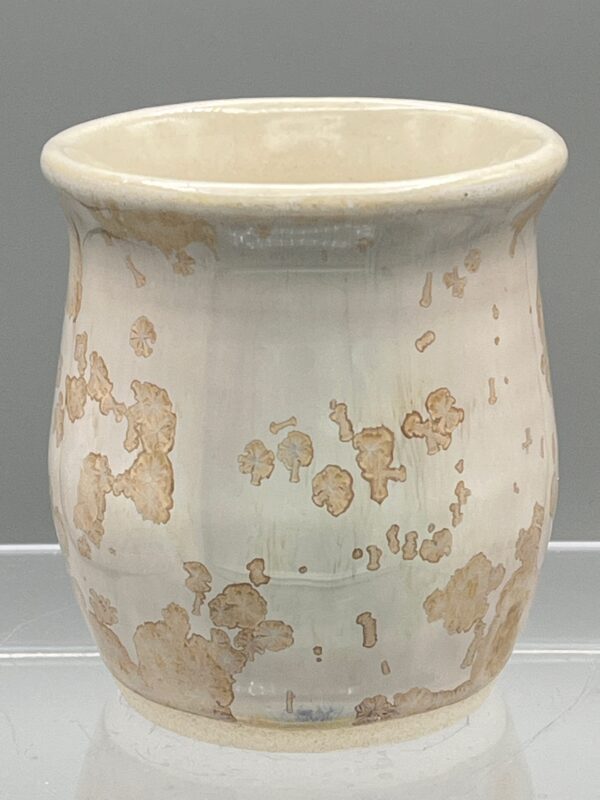 SOLD - Small Buff Crystalline Glazed Stoneware Vase