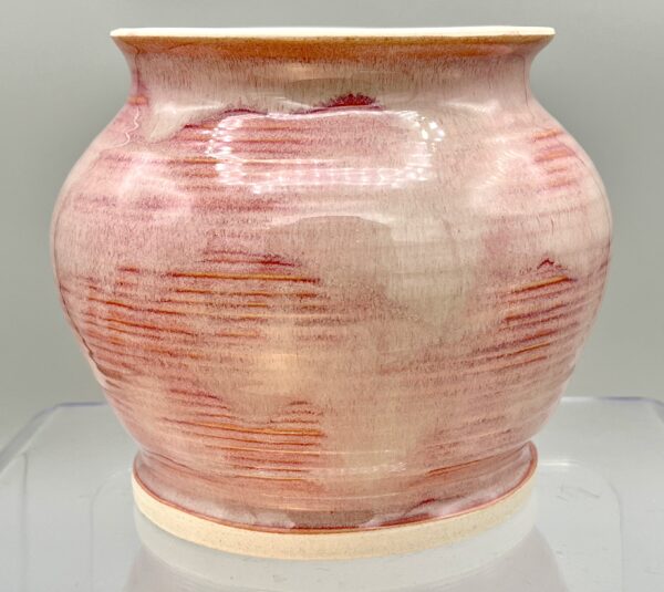 Large Pink Textured Stoneware Vase