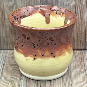 Medium Butter and Rose Speckled Stoneware Flowerpot
