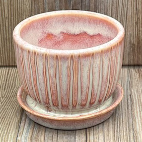 Small Rose Ripple Stoneware Flowerpot