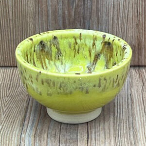 Small Lime Green Speckled Stoneware Bowl