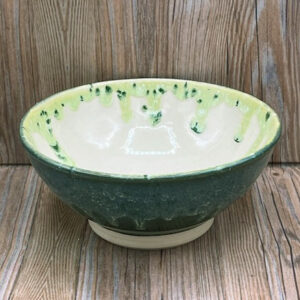 Medium Green Speckled Stoneware Bowl